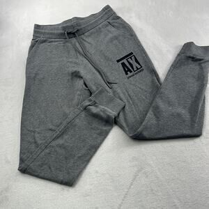 Armani‎ Exchange S Gray Elastic Drawstring Jogger Cotton Blend Sweatpants